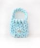 Acho Velvet Knitted Pompon Tote Bag_Sky Blue