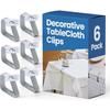 12Pcs Picnic Tablecloth Clips for Outdoor Tables - Stainless Steel Large Table Cloth Clip, Fits for 2.5” Thick Tables, Metal Clamps for Picnic