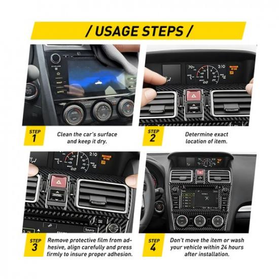 For Subaru WRX Saloon 2015- Carbon Fiber Center Control Console Panel Trim