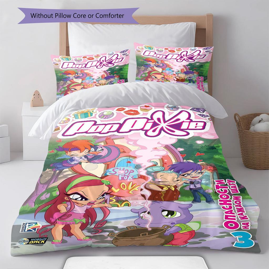 PopPixie poster Bedding Quilt Set Quilt Cover Pillowcase Home Decoration Birthday Gift (1 * duvet cover + 2 * pillowcase, without core)