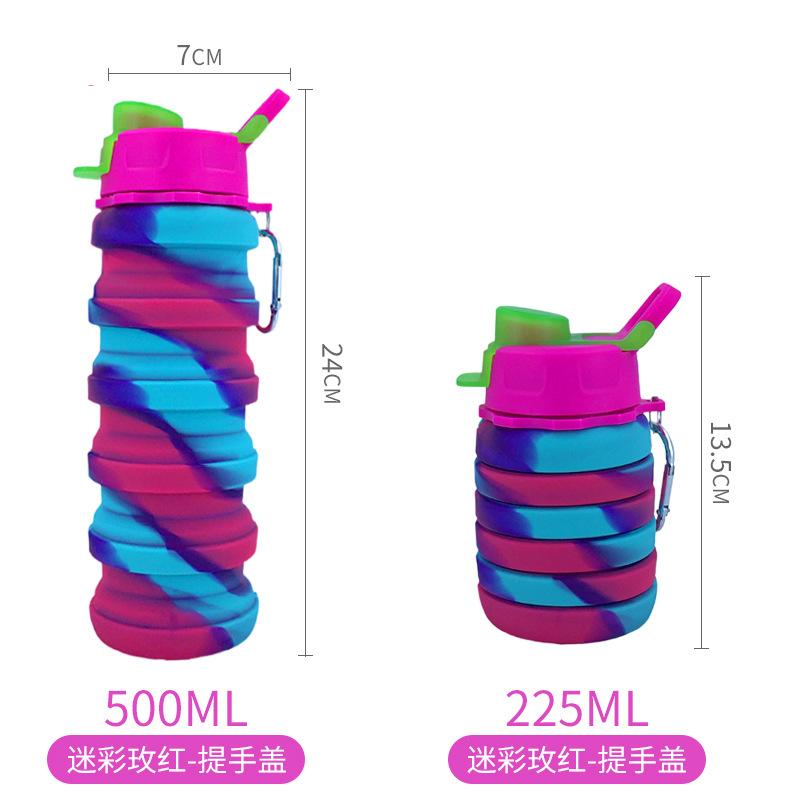 Outdoor Sports Silicone Folding Water Cup, Food Grade Cycling Running Sports Travel Fitness Portable Kettle