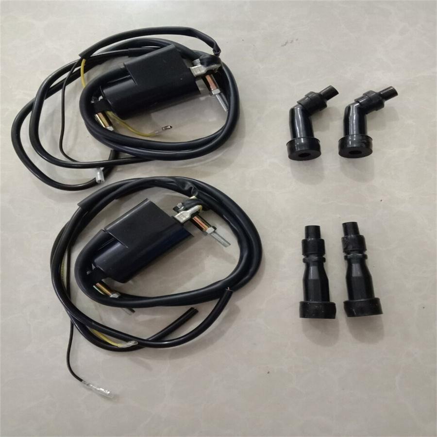 2 Sets Ignition Coils & Spark Plug Caps For Suzuki GS550 GS750 GS850 33410-45012