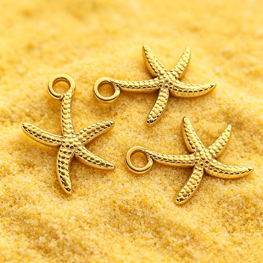 5Pcs Stainless Steel Starfish Pendant Accessory For DIY Bracelet Earring Necklace Beach Jewelry Making Supplies