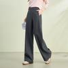 Womens Relaxed Tencel Wool Blend High Waist Wide Leg Casual Pants For Office And Weekend Wear