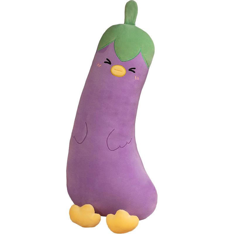 

Плюшевая мультяшная игрушка-цыпленок Длинная овощная на вид Прищепка для ног Подушка для сна Подарок для девочек Eggplant,70cm