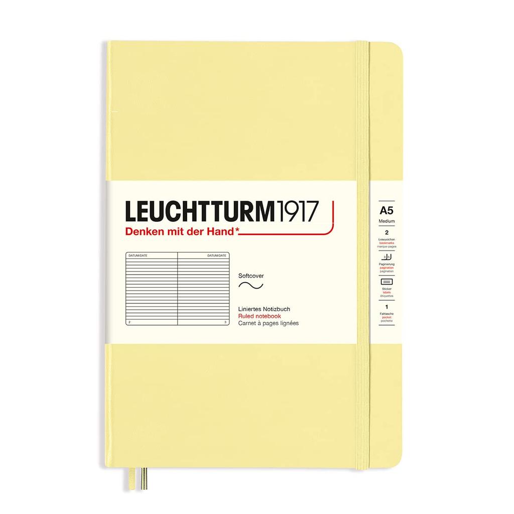 Leuchtturm Notebook A5 Horizontal Ruled Softcover Vanilla 365502 (Genuine Imported Product)