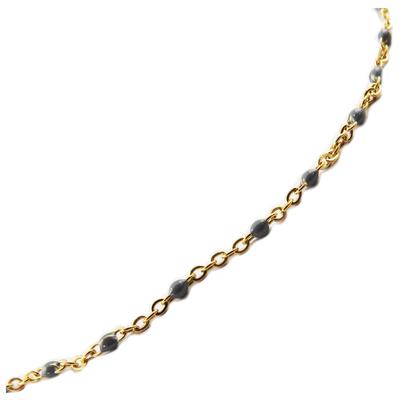 [R0219] - Designer-Halskette „Boho“ aus goldgrauem Stahl – 2 mm