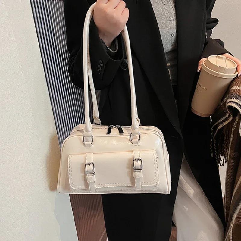 Vintage Luxury PU Leather Ladies Handbags Fashi Commute Women's Business Shoulder Bags Underarm Bag Female Large Tote Purse