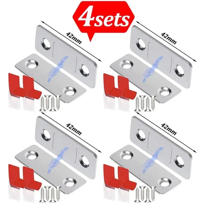 Strong Magnetic Cabinet Catches Ultra-Thin Door Magnets Stops Invisible Adhesive Drawer Magnet Catch for Kitchen Closet Closer