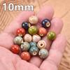 Round Random Mixed 6mm 8mm 10mm 12mm 14mm Handmade Ceramic Porcelain Loose Beads Lot for Jewelry Making Supplies DIY Crafts Findings Creativity Beads
