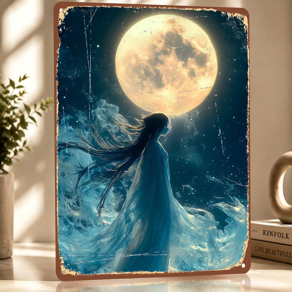 Moonlit Fantasy Metal Poster Perfect Gift for Fans Lovers Personalized Wall Art Metal Sign for Home Decorations Bar Accessories