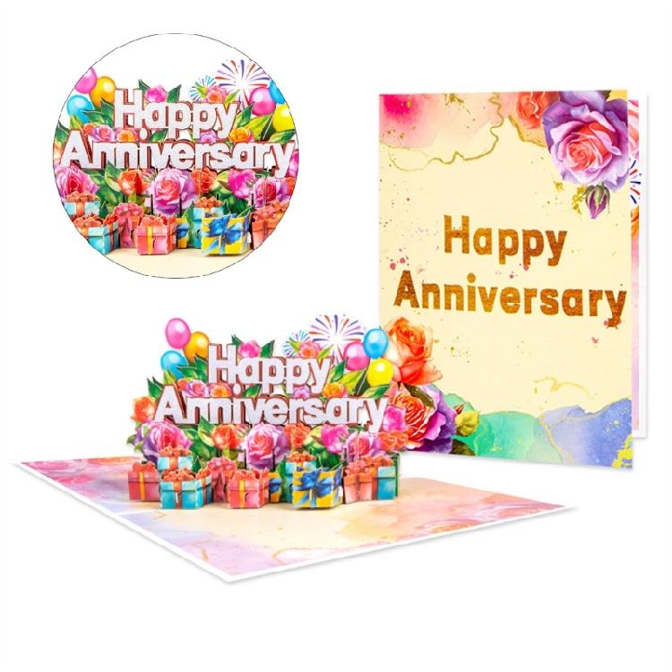 3D Popup Anniversary Greetings Cards Romantics Wedding Anniversary Card Gift