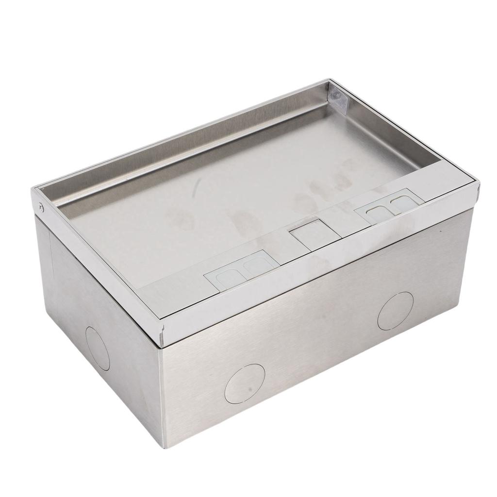 Bodeneinbaudose 4000W 13A 2 Steckdosen 2 USB-Anschlüsse Edelstahl PC Bodendosengehäuse für Büro Schule Hotel