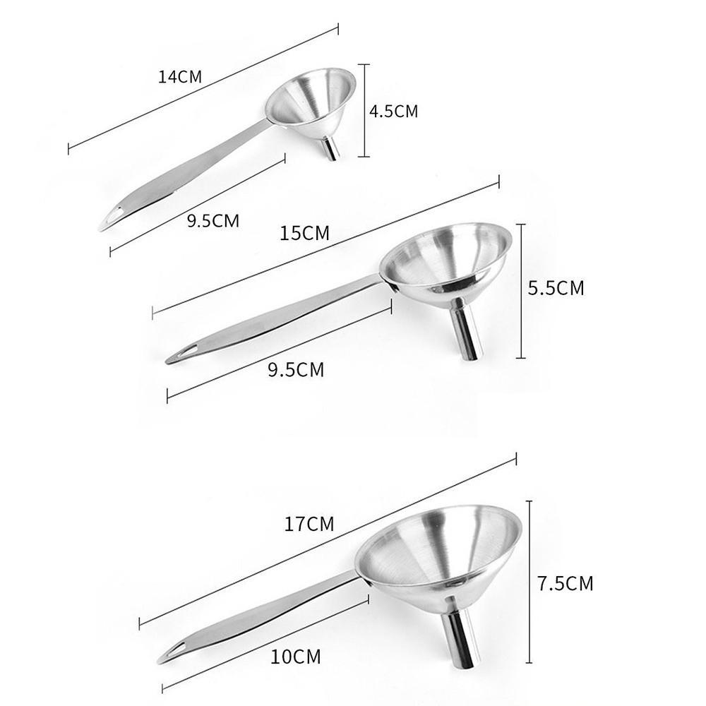 High Temperature Resistance Stainless Steel Funnel with Cleaning Brush Multi-function Long-handled Funnel