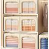 Large Capacity Clothes Storage Box Wardrobe Organizer Folding Clothing Organizer with Metal Frame Closet Jeans Storage Box