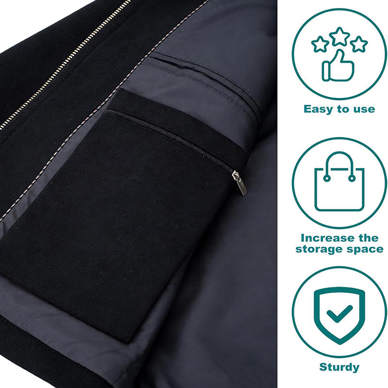Sew-in Side Hidden Pocket with Zipper Inside Security Pocket for Clothing Inside Pockets Travel Wallet Pouch for Jackets Coats