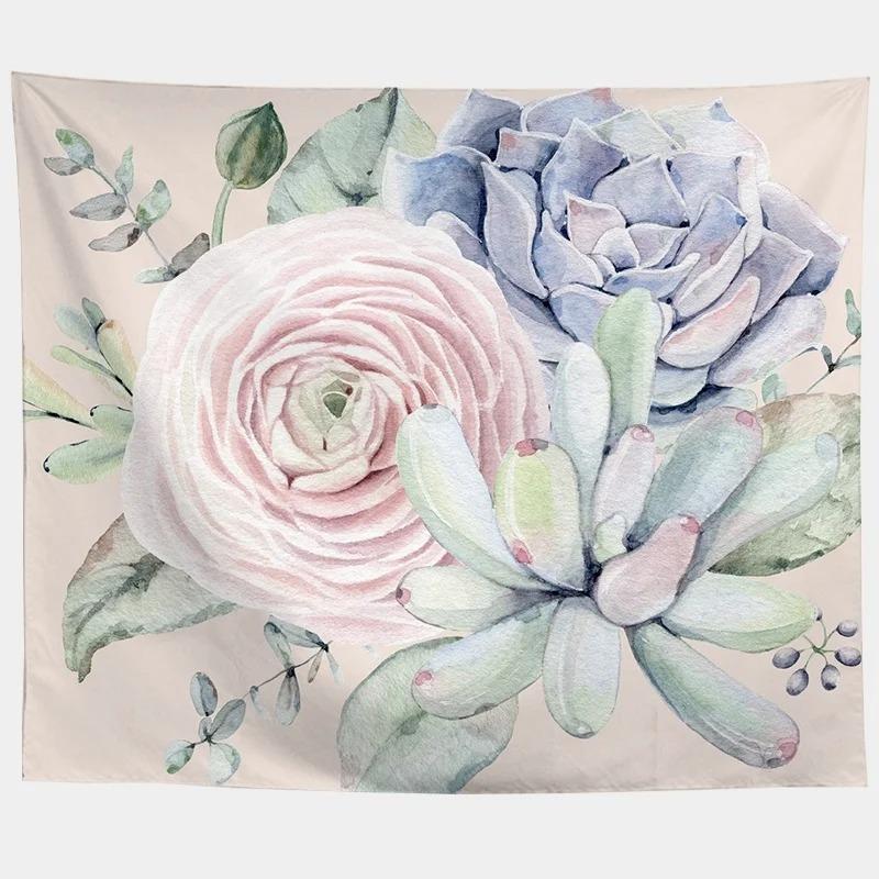 Succulent Potted Plant Decorative Tapestry Home Wall Living Room Office Decorative Tapestry