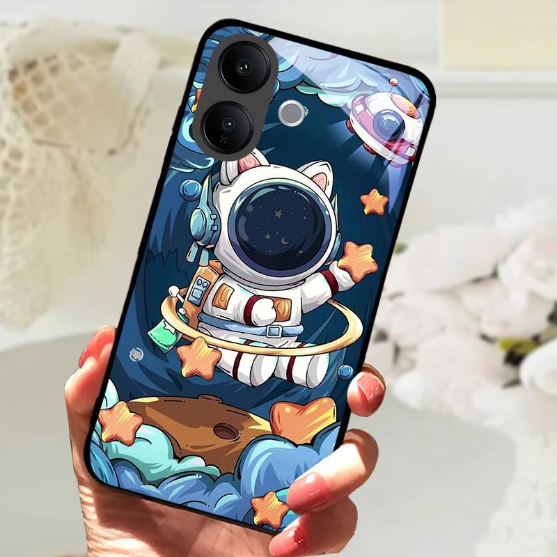 Hartowane Szklane Etui Na Telefon VIVO V60 Lite V60Lite Pokrowiec Fajne Malowany Wilk Lew Odporne Na Wstrząsy Etui Na Vivo V 60 Lite Obudowa Funda
