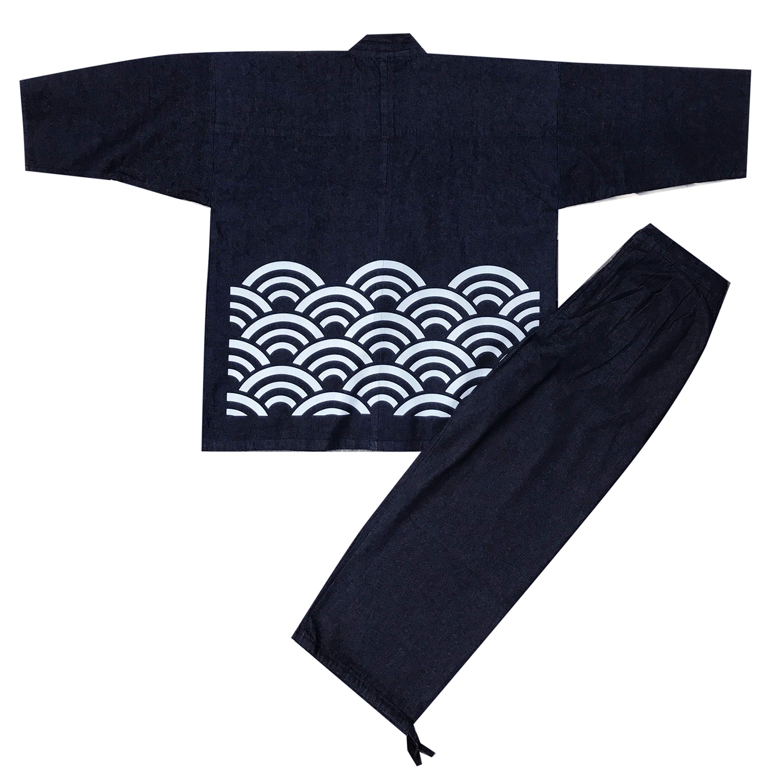 

Оригинальное джинсовое самуэ Edoten (100% хлопок) - Прочный, но мягкий, С узором, Круглогодичный, Мужской, Узор на талии, Темно-синий, Узор сейгайха, Размер M