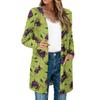 Women's Lightweight Long Sleeve Open Front Cardigans Long Sleeve Lightweight Vintage Printed Coat With Pockets