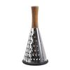 Stainless Steel Cone Cheese Grater with Wood Handle 3 Sided Vegetable Shredder for Grating Cheese Chocolate Vegetables