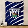 West Bromwich Albion Crest Blue White Stripes Bird Logo Patterned Tapestry for Bedroom and Living Room Home Decor Sofas