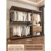 Metal Walk-In Wardrobe: Floor-Standing Clothes Rack, Open Garment and Hat Rack, Bedroom Shelf Assembly