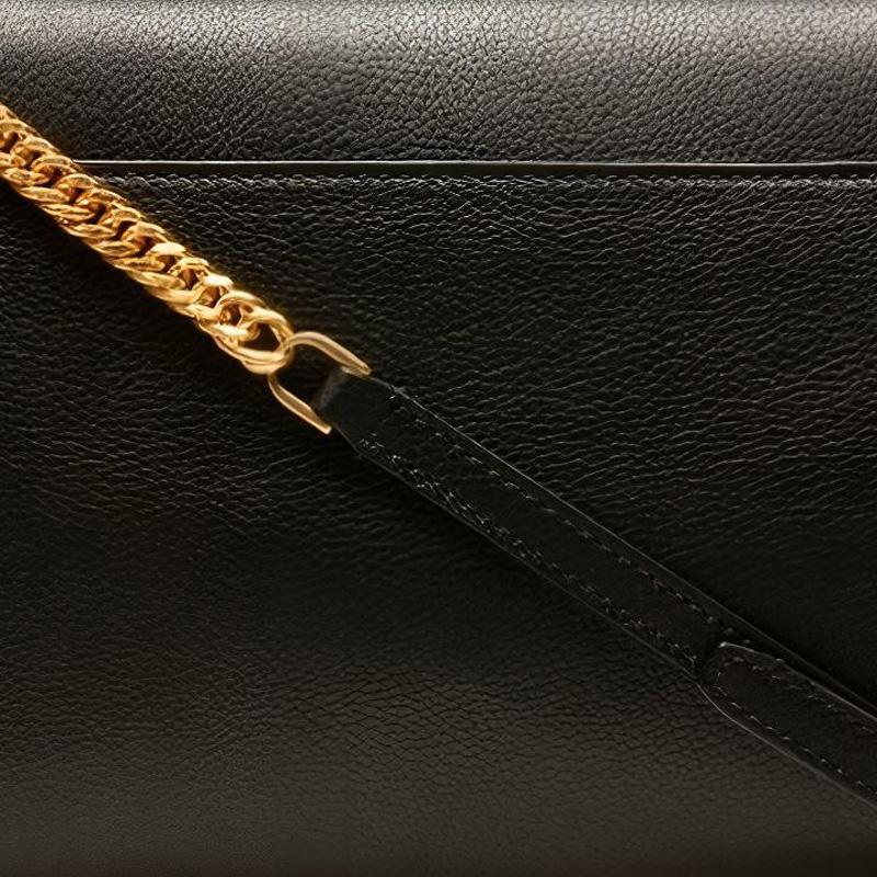 Bally Vissi Minimalist Magnetic Buckle Flap Removable Shoulder Strap Pebbled Leather Crossbody Bag Mini Women crossbody bag Black 6236080