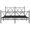 Metal Bed Frame with Headboard and Footboard Black 137x190 cm
