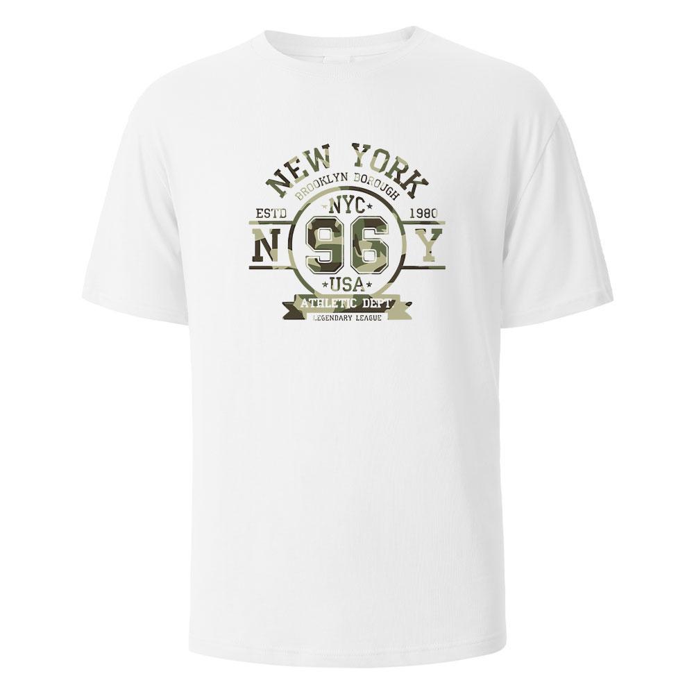 New York 96 Streetwear Basic Lustiges T-Shirt Für Männer Mode Lässig 100% Baumwolle Kleidung Rundhals Atmungsaktives T-Shirt Hip Hop T-Shirts