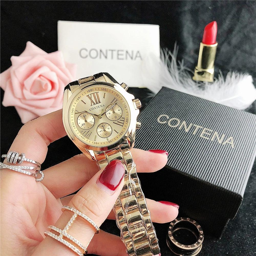 CONTENA New Luxury Brand Quartz Women's Watch Ladies Fashion Watch Women Wristwatches Female Clock Relogio Feminino Masculino