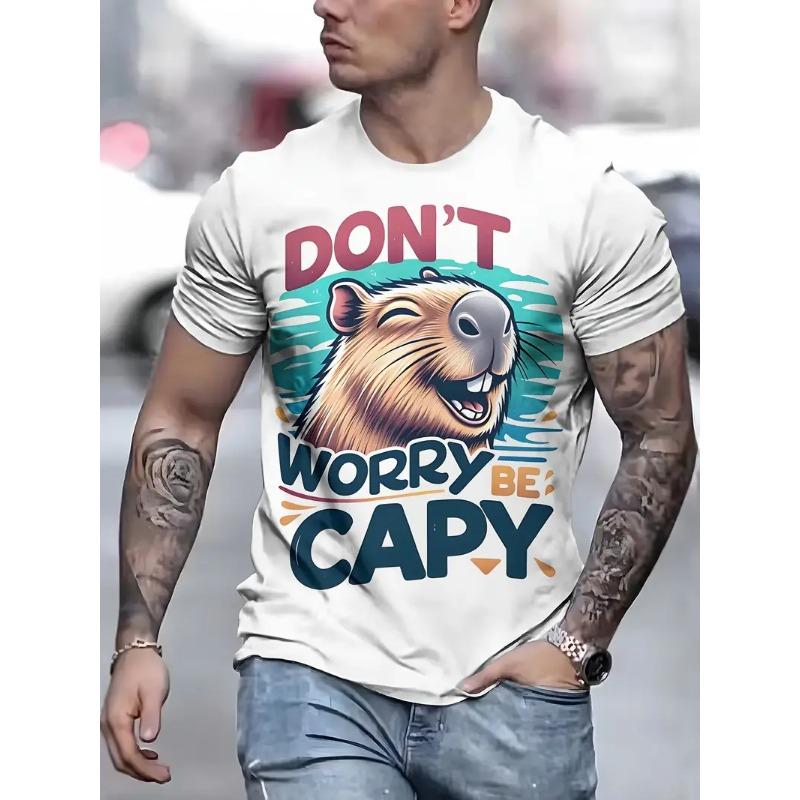 Funny Capybara Graphic 3D Printed T Shirt For Men Women Cartoon Animal Short Sleeve T-Shirts Summer Casual Loose Y2k Boys Tees