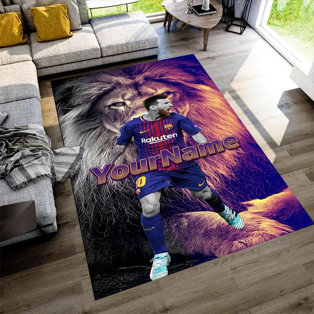 Messi Customizable Name Floor Rug Office Rug Perfect for Hallway Bedrooms Balcony Outdoor Antislip Carpet Anime Office Decor Perfect Gift for Women/Me