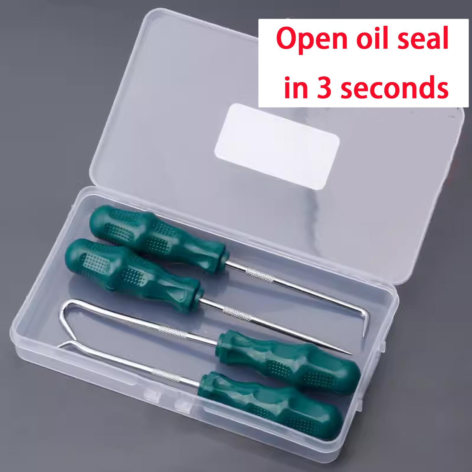 

4pcs Oil Seal Hook Puller, Car Seal Ring Toner Cartridge Gasket Oil Seal Removal Hook Screwdriver with Plastic Storage Box China Mainland