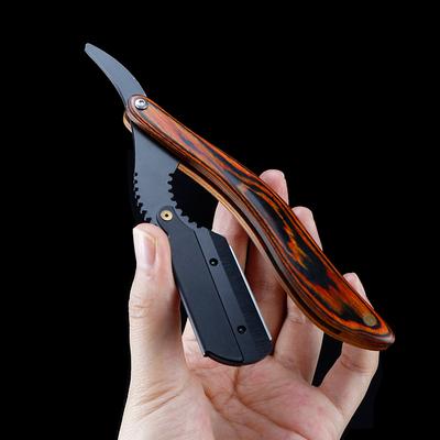 Maquinillas de afeitar de hoja con mango de madera para hombre, maquinilla de afeitar profesional para barbero, maquinilla de afeitar para cejas, maquinilla de afeitar de hoja reemplazable para hombre, regalo para hombre