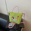 Embroidered dog handbag made of nylon for women; Japanese-style casual bag for commuting and going out; versatile single shoulde