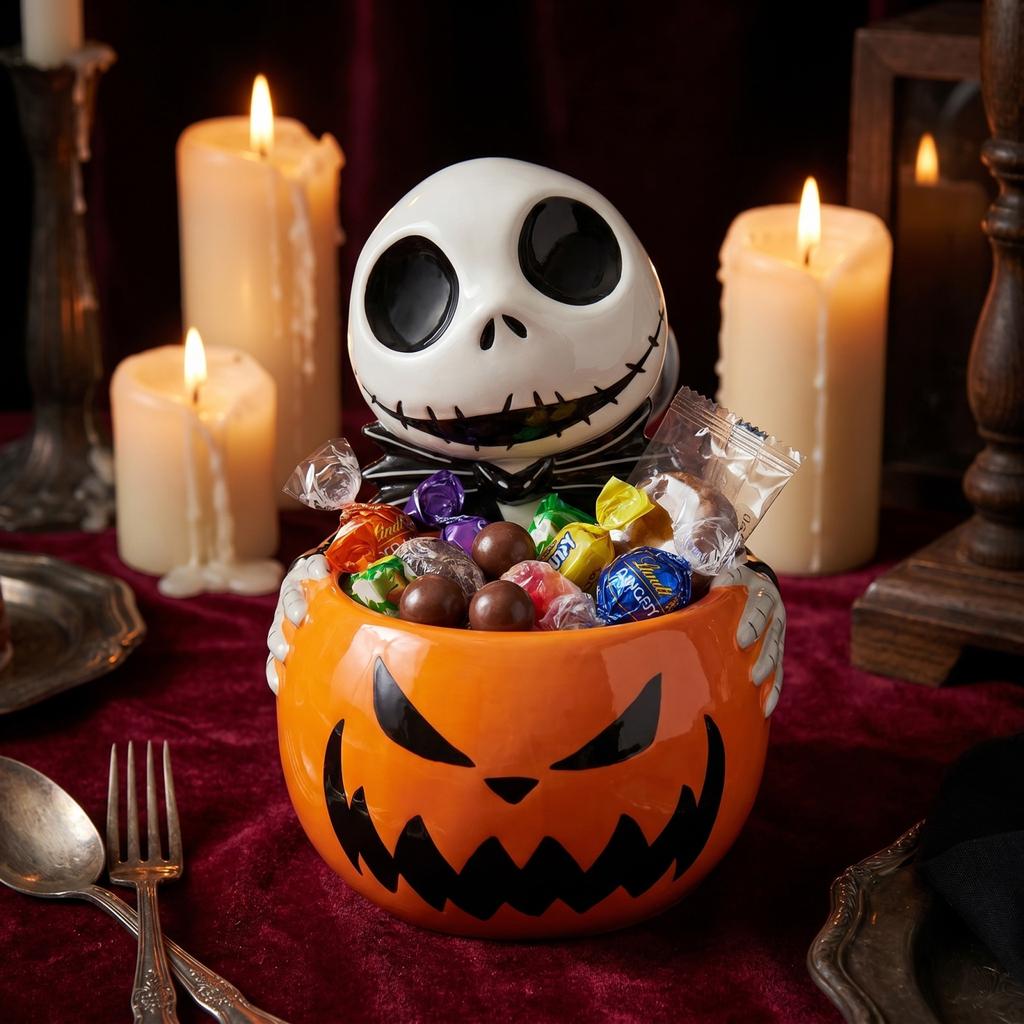 Halloween Candy Dish Scary Resin Ornament for Party Decorations and Treats