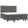 3137798 vidaXL Lit à sommier tapissier et matelas Gris foncé 180x200cm Velours