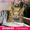 Adorable 2D Flat-Printed Bunny Embroidered Pillow Cover For Cozy Decor Sofa Cushion Cover, Home Decoration, 2D Printing