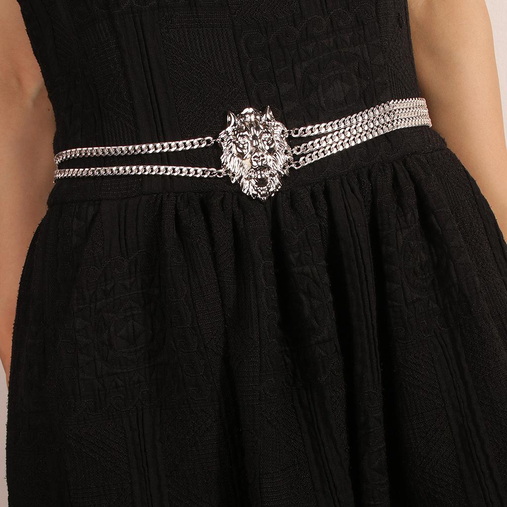 New Women's Lion Head Metal Chain Punk Belt Women's Heavy Industry Waist Chain