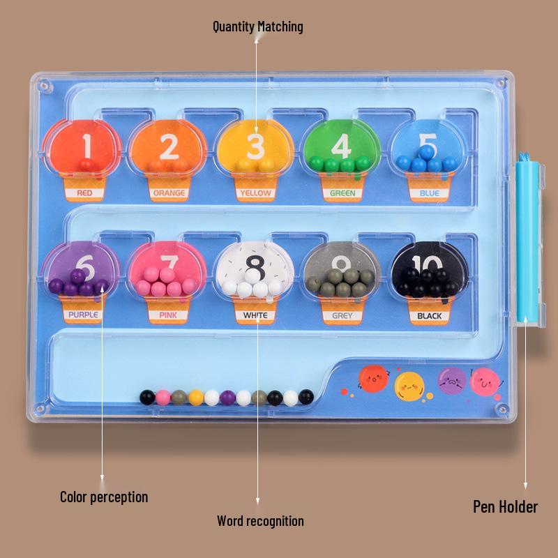 Magnetic Number & Color Sorting Wooden Puzzle for Kids