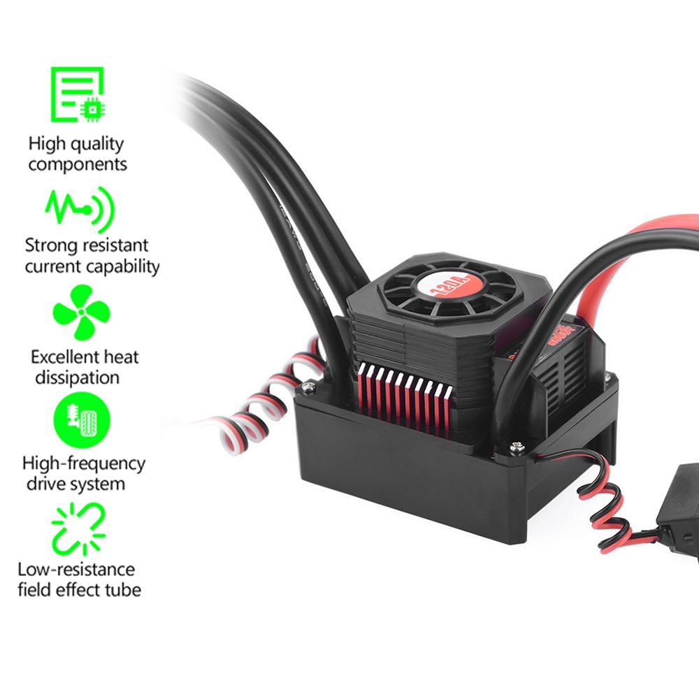 120A Brushless ESC Waterproof Electric Speed Controller for 1/8 1/10 RC Truck Car
