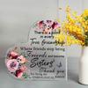 Heart-Shaped Sisterhood Keepsake - Pink & Red Roses Acrylic Plaque with "True Friendship To Sisters" Message, Unbiological Sister Gift for Birthday,