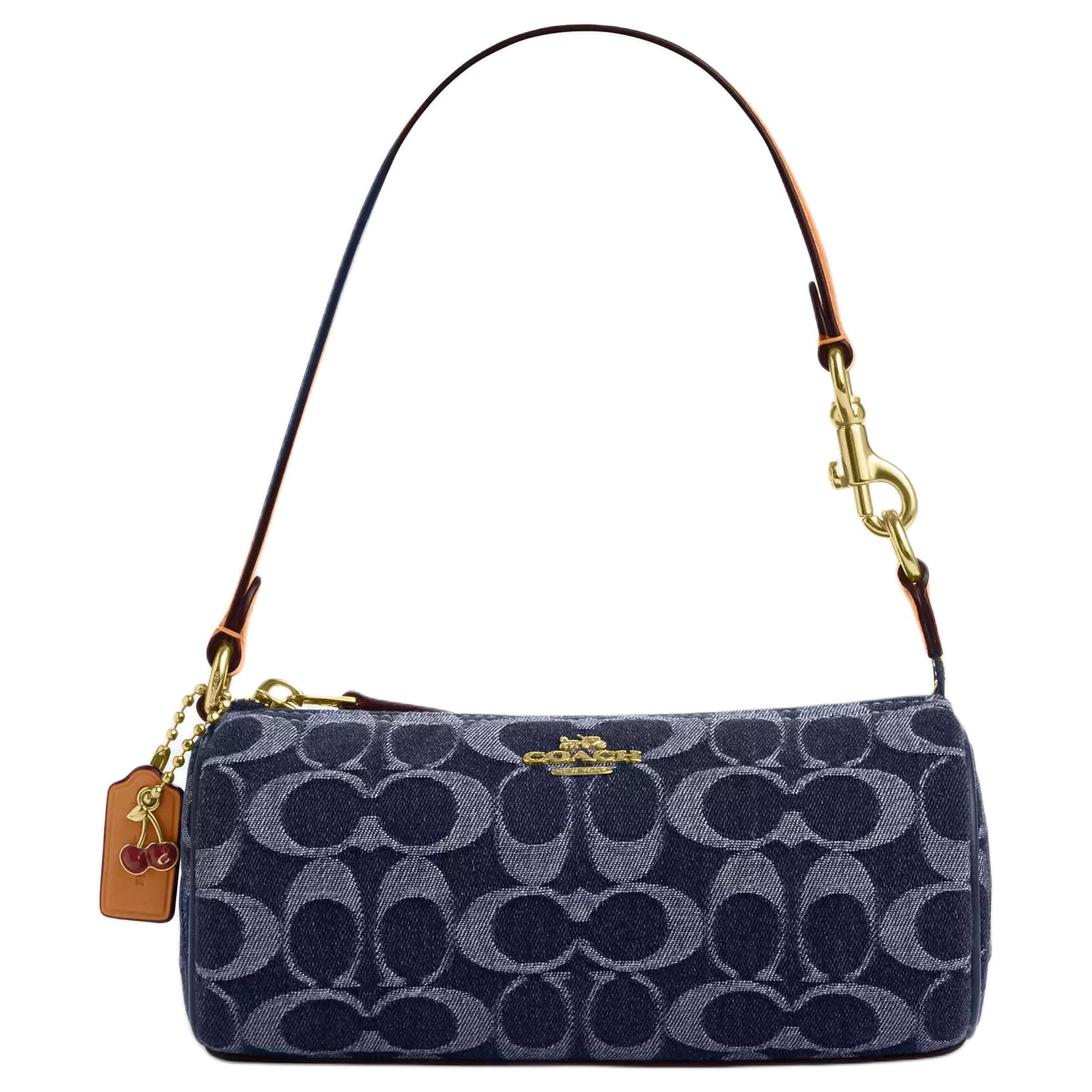 

Coach Nolita 20 Classic Logo Zipper Closure Fabric Cylinder Shoulder Bag Small Women Shoulder Bag Denim-Blue Natural CZ459-IMXIA Basic Set (Bag+Dust Bag)