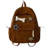 College Style Corduroy Backpack Women's Schoolbag