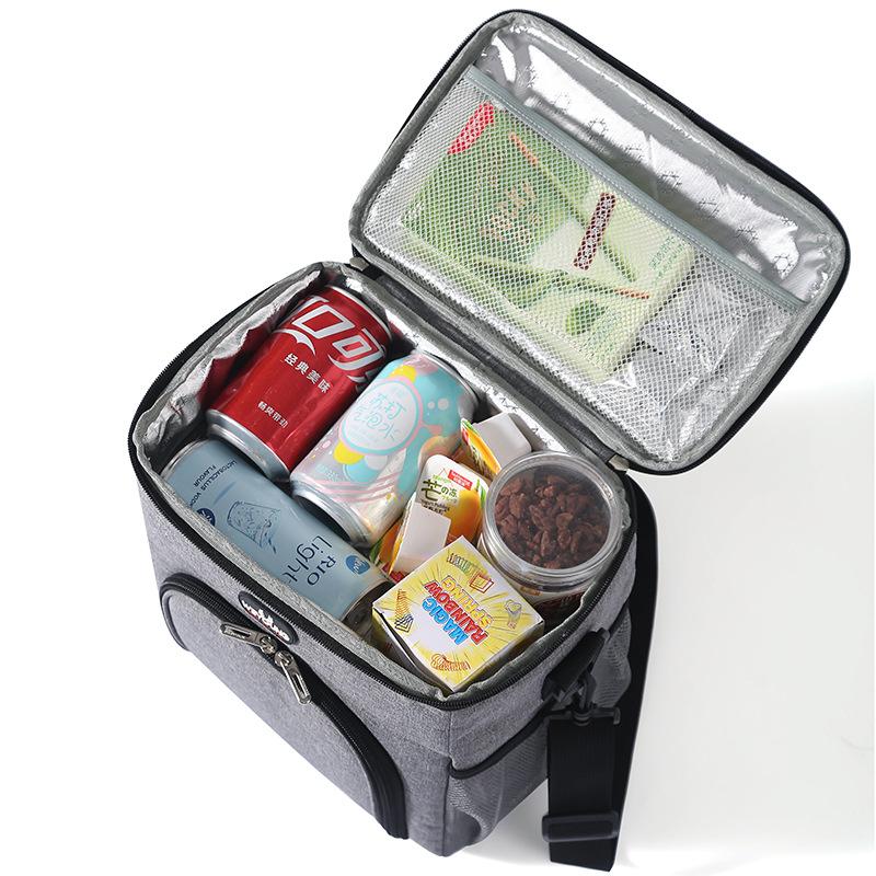 Multifunctional Double Layers Tote Cooler Lunch Bags For Women Men Large Capacity Travel Picnic Lunch Box With Shoulder Strap