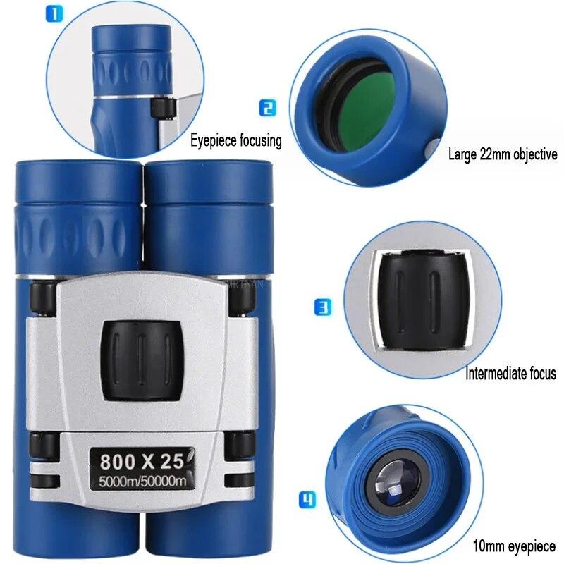 Telescopio portatile 800X25 50000M Potente binocolo a lungo raggio professionale Mini BAK4 Prism IPX4 impermeabile HD Monoculare