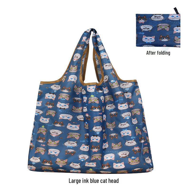 Women's Eco-Friendly Cute Cartoon Waterproof Shopping Bag - Lightweight and Foldable with Large Capacity