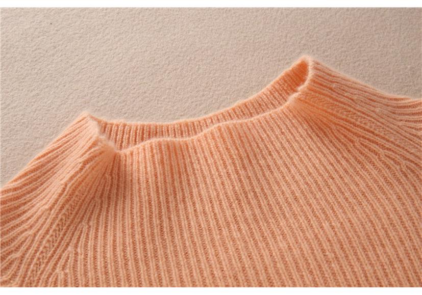 Ordos Cashmere Women's Stand-up Collar Garter Stitch Base Layer (Thickened Version)