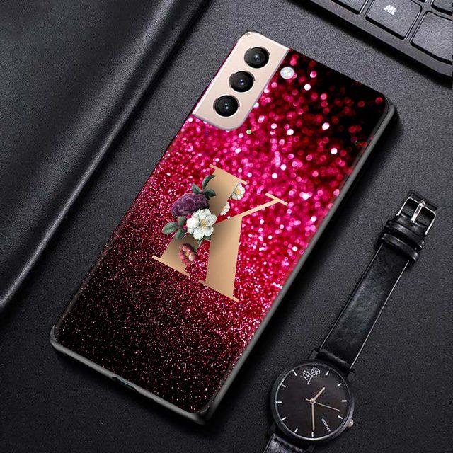 Red Retro Letter A -Z Phone Shell For Samsung Galaxy S21 S20 S10 S9 S8 Plus Ultra 5g S10lite S10e S7edge S20 S21 Fe Cover Case